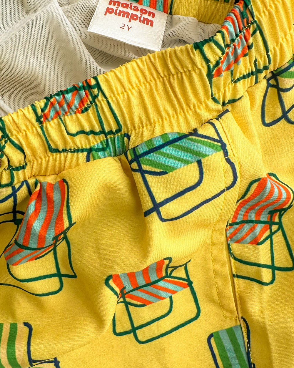 Retro Beach Chair Swim Trunks