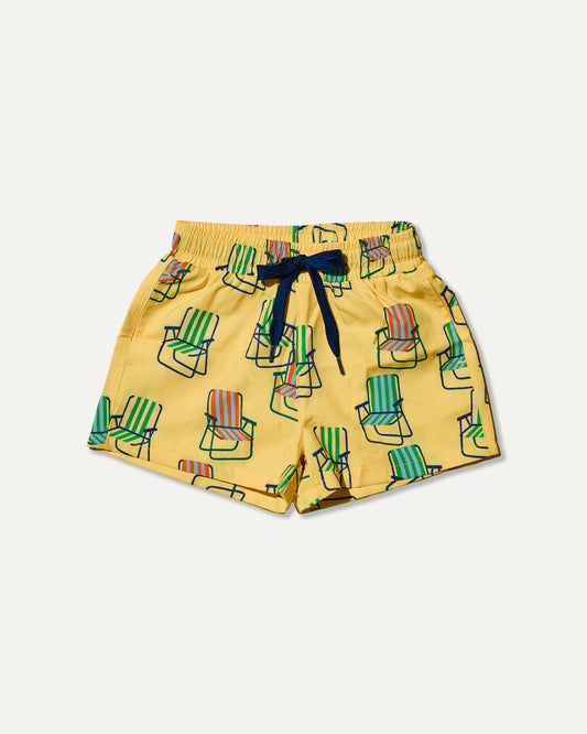 Retro Beach Chair Swim Trunks