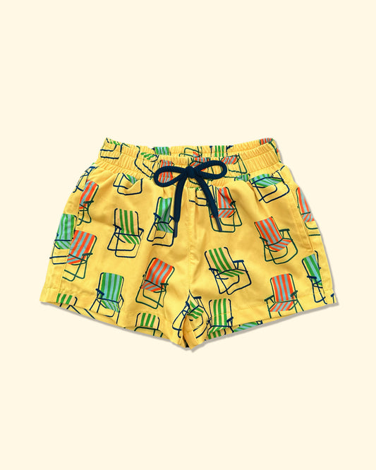 Retro Beach Chair Swim Trunks