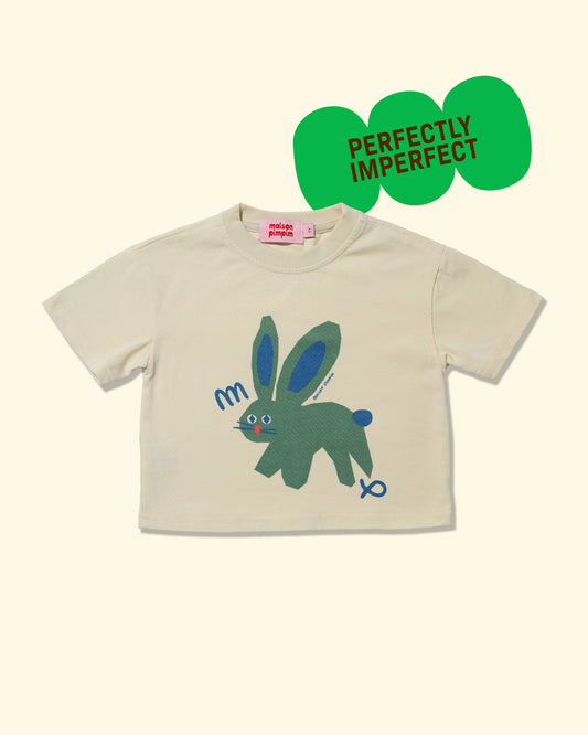Screen-Printed Ecru Bunny Tee